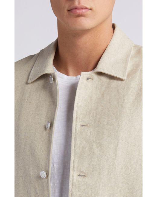 Wax London Natural Mitford Linen & Cotton Shirt Jacket for men