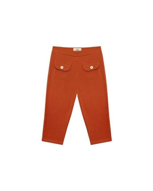 Oddli Orange Button Capris