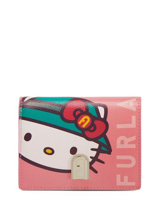 Furla Red X Sanriotm 1927 Hiking Hello Kitty Leather Wallet