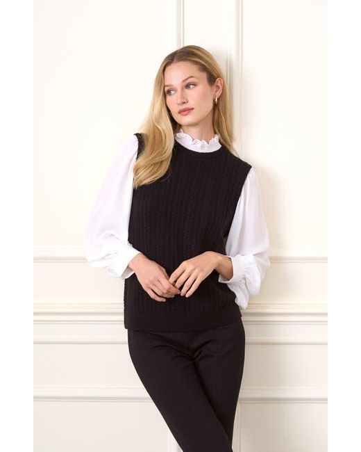 Cece Layered Look Sweater Vest in Black Lyst