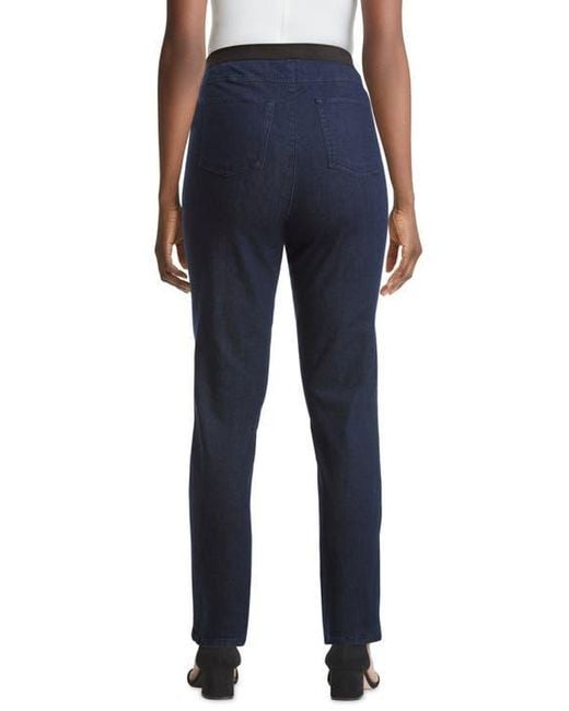 Jessica London Blue Stretch Denim Straight-Leg Jegging