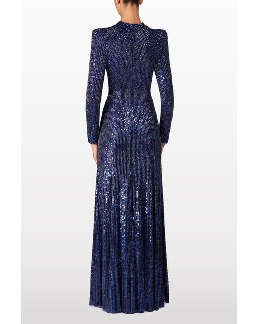 Jenny Packham Blue Aurora Sequined Gown