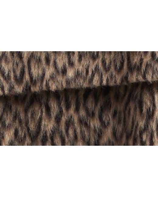 Emporio Armani Brown Leopard Print Wool Blend Double Breasted Jacket