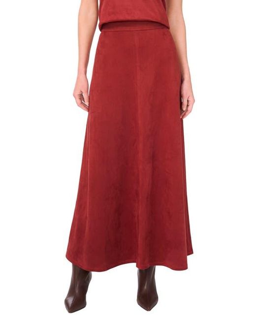 Vince Camuto Red Faux Suede A-Line Skirt