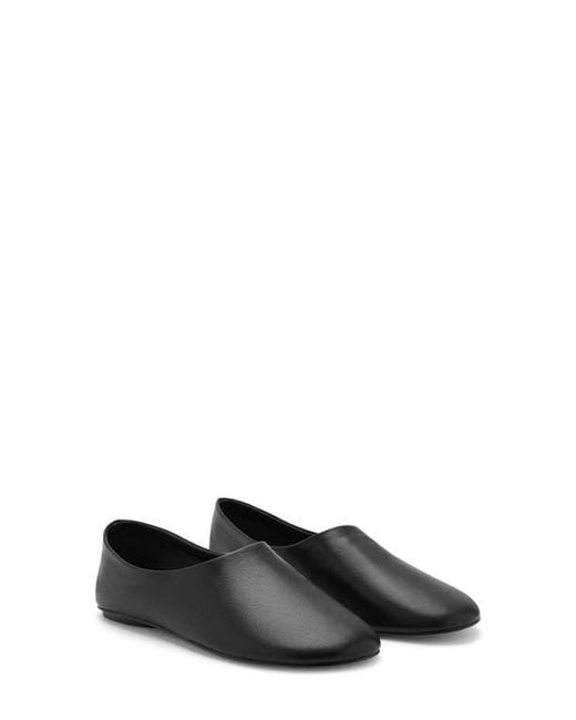 Mango Black Leather Slip-On Shoe