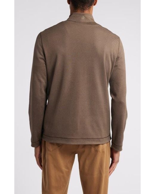 Johnston & Murphy Brown Xc4 Reversible Performance Quarter Zip Pullover for men