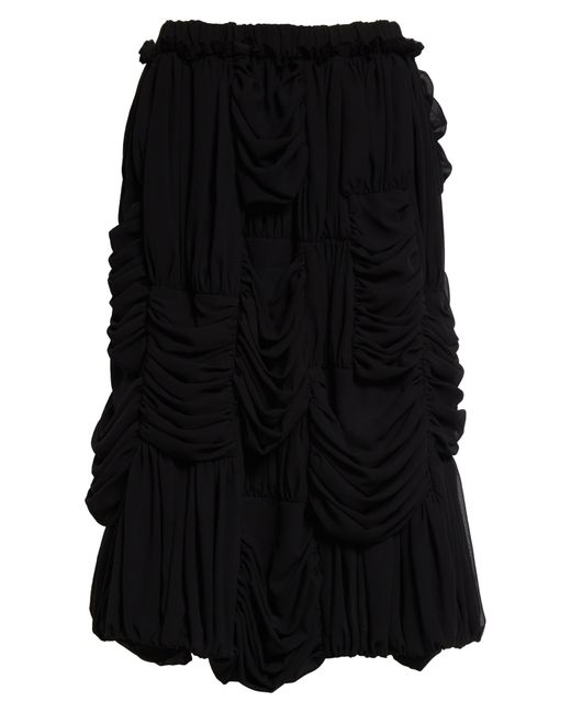 Comme des Garçons Black Panel Ruched Georgette Midi Skirt