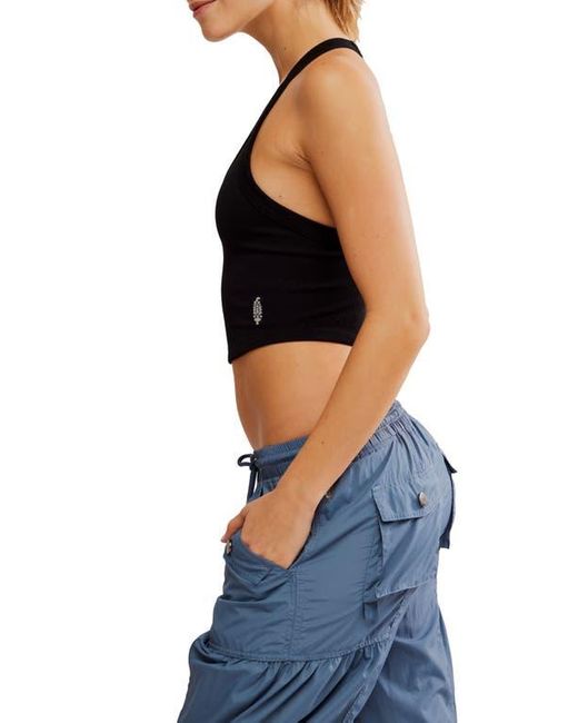 Free People Black Fp Movement All Clear Crop Racerback Tank