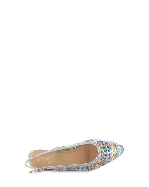 Bos. & Co. Blue Willow Slingback Cap Toe Flat