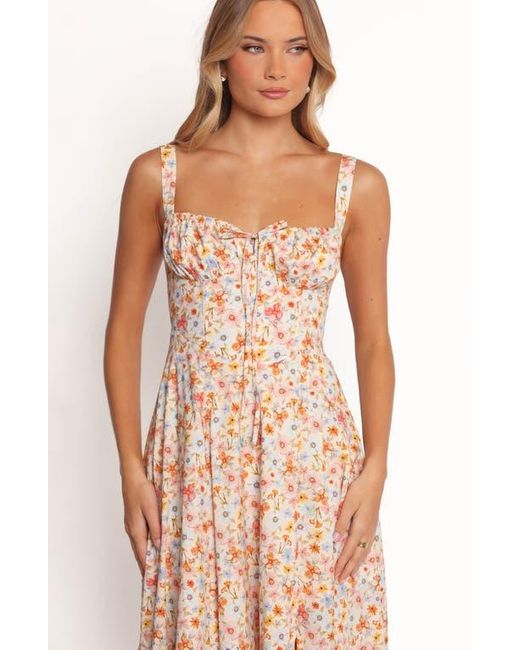 Petal & Pup Natural Wisteria Floral Sleeveless Midi Dress