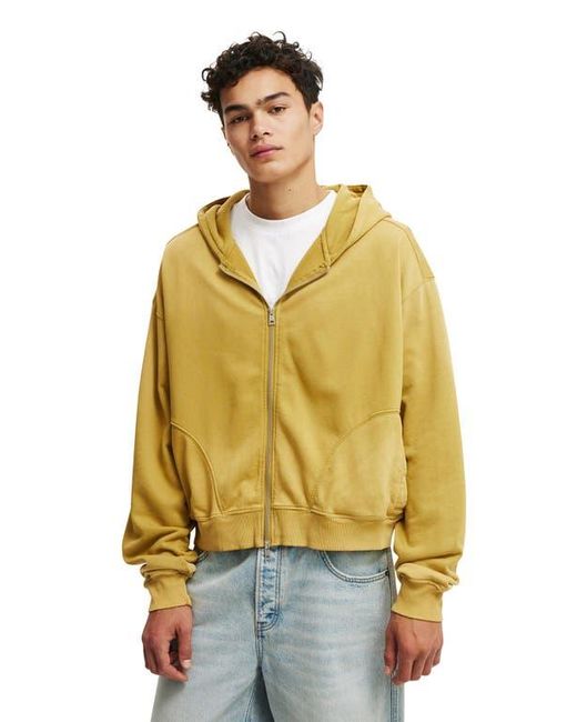 Cotton On Yellow Cropped Zip Up Hoodie for men