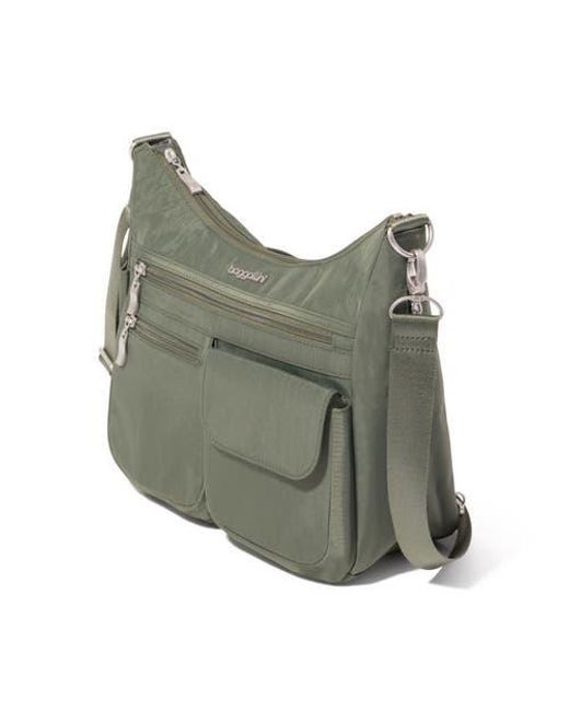 Baggallini Green Modern Everywhere Hobo Crossbody Bag With Wristlet
