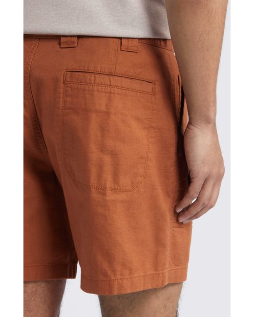 Treasure & Bond Brown Workwear Cotton Shorts for men