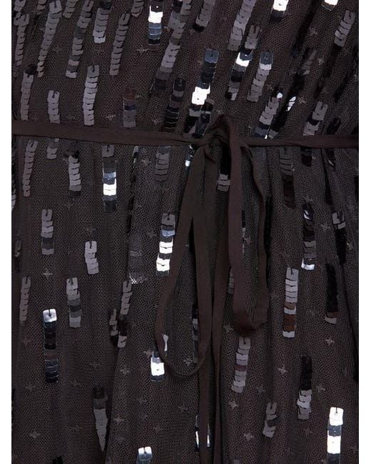 Needle & Thread Black Sequin Dash Mini Dress