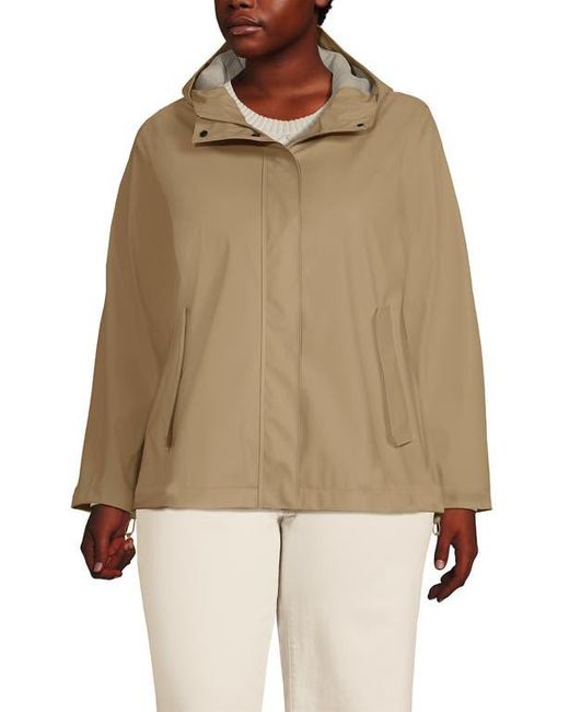 Lands' End Natural Squall Waterproof Rain Slicker Jacket