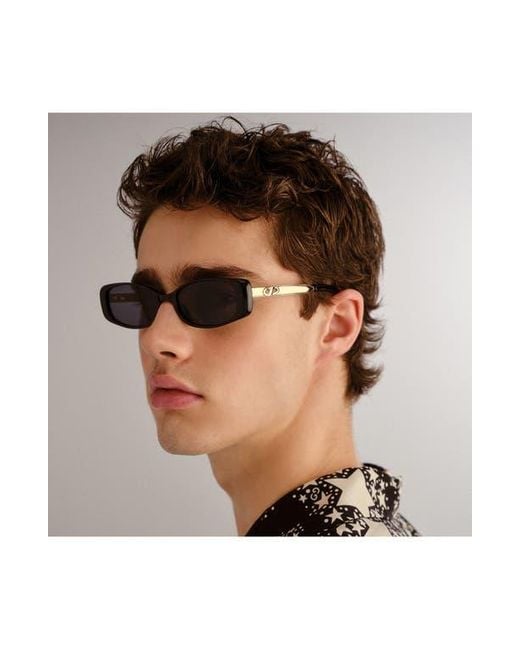 Le Specs Blue Lil' Starlight 54Mm Rectangular Sunglasses for men