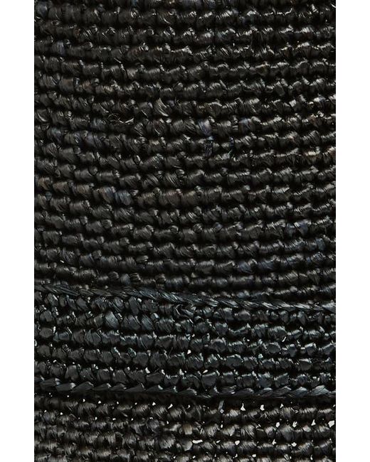 Rag & Bone Black Lela Packable Straw Bucket Hat