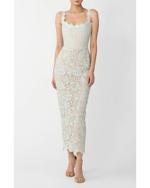 SAU LEE White Coraline Floral Lace Cocktail Dress