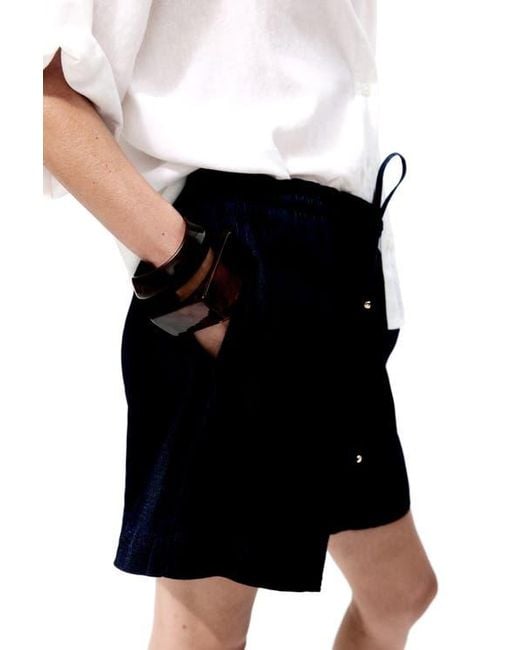 H&M Blue Denim Drawstring Shorts