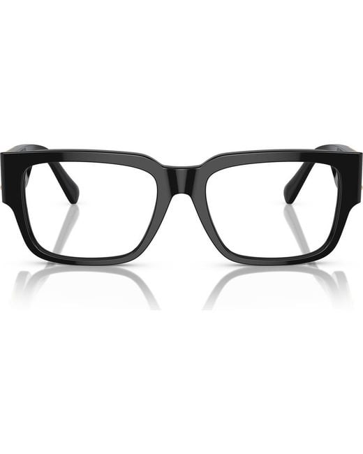 Versace Black 55Mm Square Optical Glasses for men