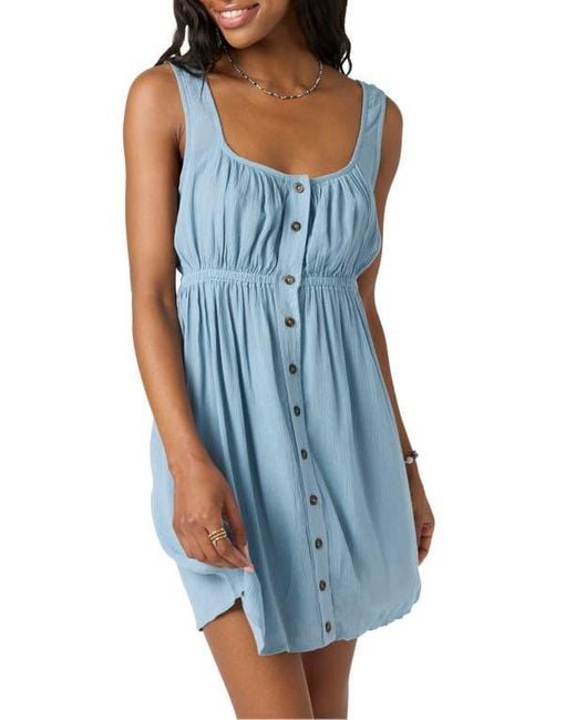O'neill Sportswear Blue Korie Button Front Minidress