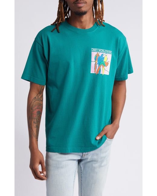 Obey Green Respect & Protect Graphic T-shirt for men