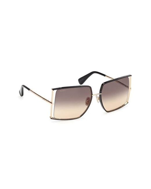 Max Mara Pink 68Mm Gradient Oversize Rectangular Sunglasses