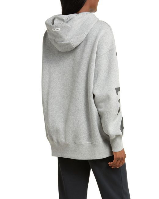 Nike Gray Sportswear Phoenix Fleece Oversize Longline Hoodie
