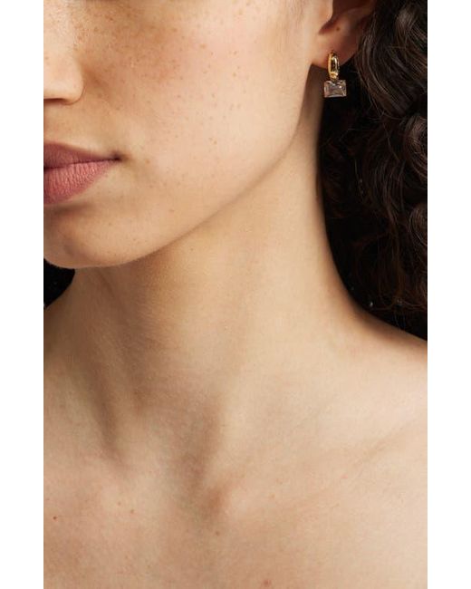 Nordstrom Metallic Cubic Zirconia Drop Huggie Earrings