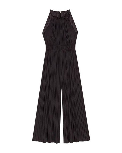 Maje Black Pleated Jumpsuit