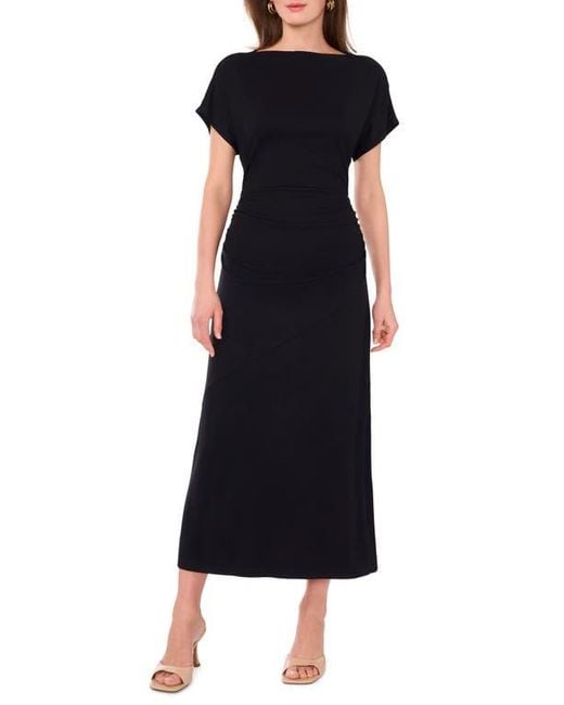 Halogen Dolman Sleeve Midi Dress in Black | Lyst