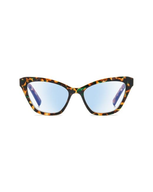 Kate Spade Blue Gracelyn 54Mm Light Blocking Rectangular Reading Glasses