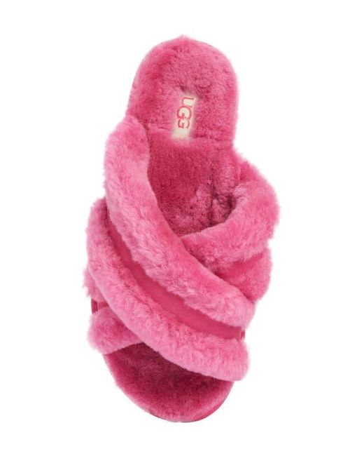 Ugg Pink Scuffita Genuine Shearling Slide Slipper