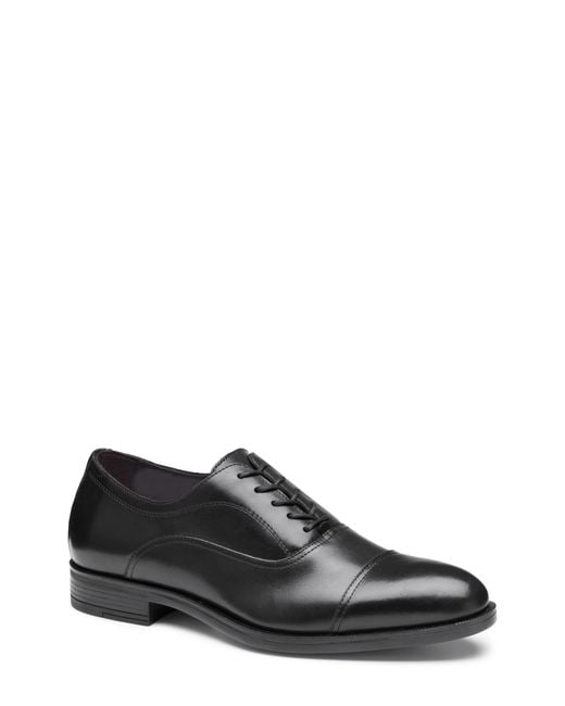 Johnston & Murphy Black Conlin Cap Toe Oxford for men