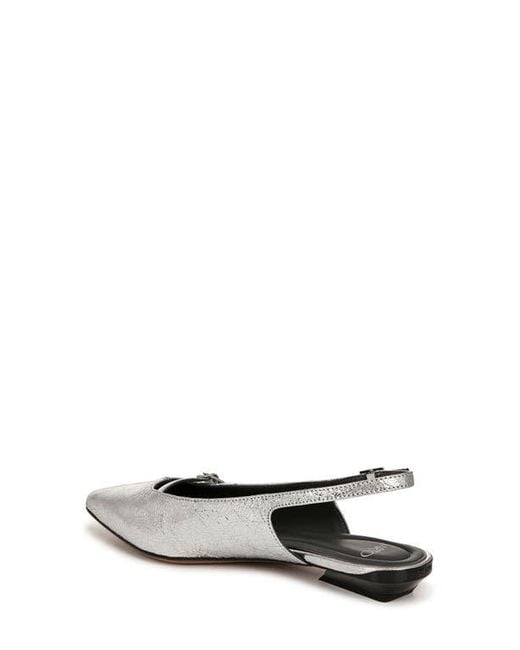 Sarto White Emma Slingback Pointed Toe Flat