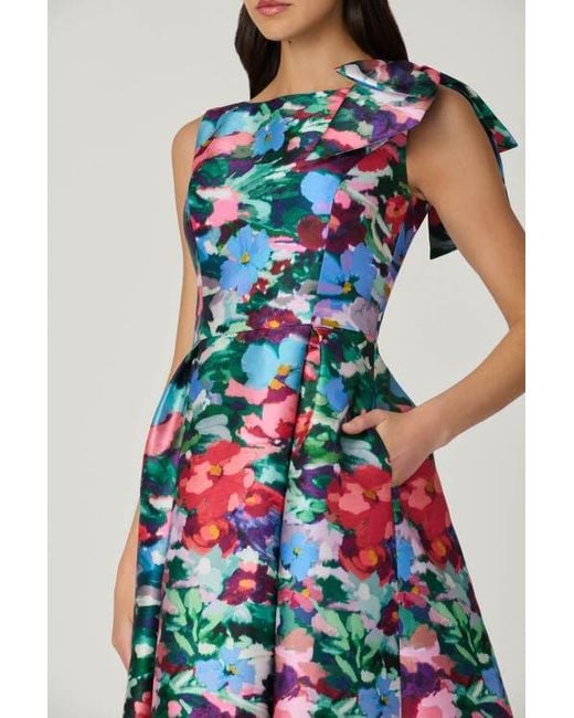 Shoshanna Blue Midnight Eleanor Gancalo Floral Dress