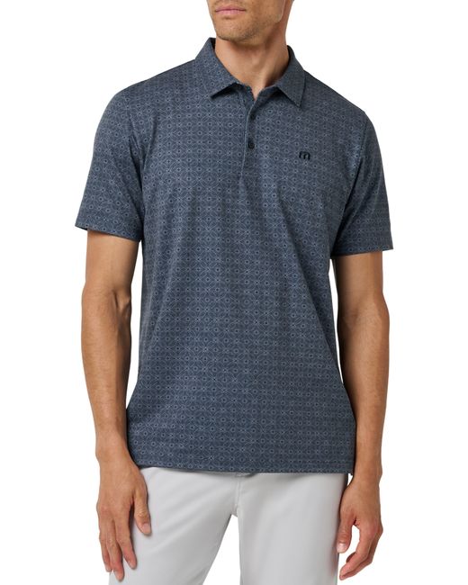 Travis Mathew Blue Featherweight Trophy Performance Polo for men