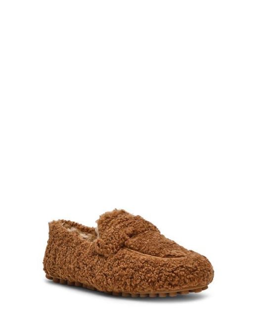 Steve Madden Brown Slip Faux Shearling Slipper