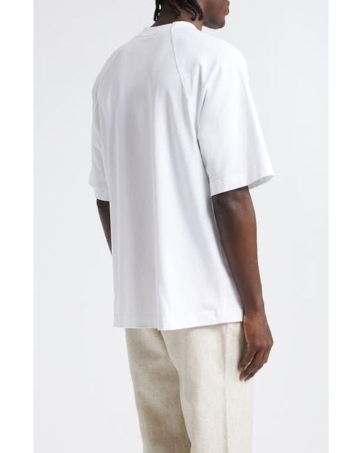 Jacquemus White Le T-Shirt Typo Stretch Cotton Logo Graphic T-Shirt for men