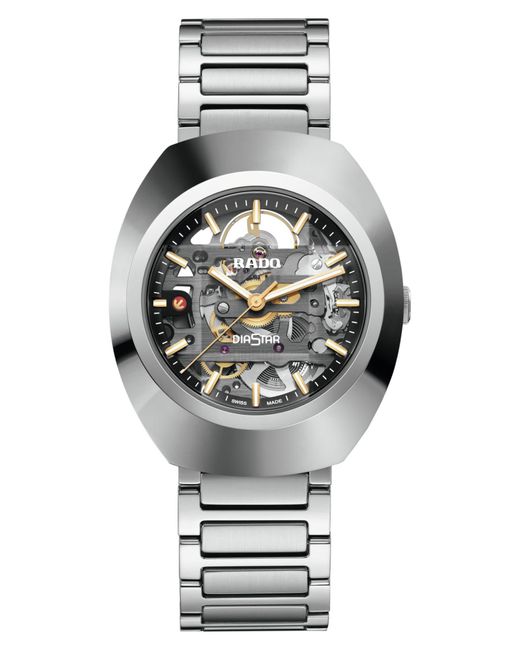 Rado Gray Diastar Skeleton Automatic Bracelet Watch for men