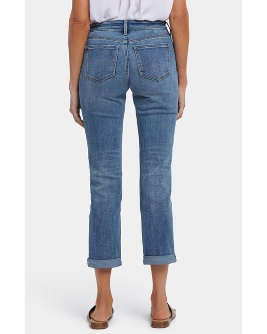NYDJ Blue Sheri High Waist Cuff Hem Ankle Jeans