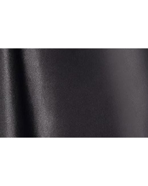 In Bloom Black Tasha Dotted Mesh & Lace Trim Satin Chemise