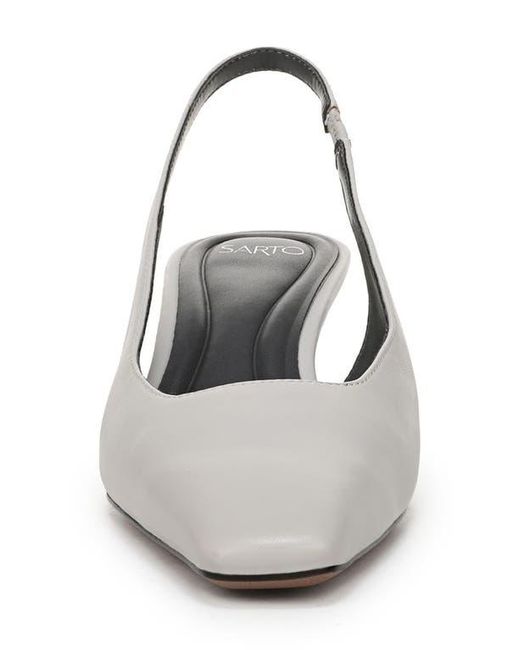 Sarto White Raven Slingback Kitten Heel Pump