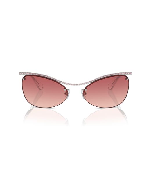 Swarovski Pink 63mm Gradient Irregular Sunglasses for men