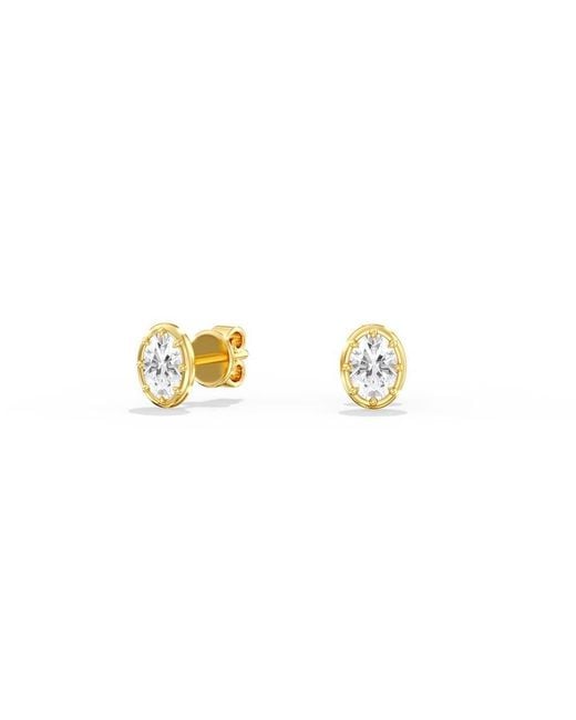 Everlee Metallic Frame Oval Lab Diamond Studs