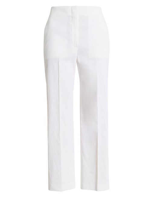 Theory White Clean Terena Linen Blend Pants
