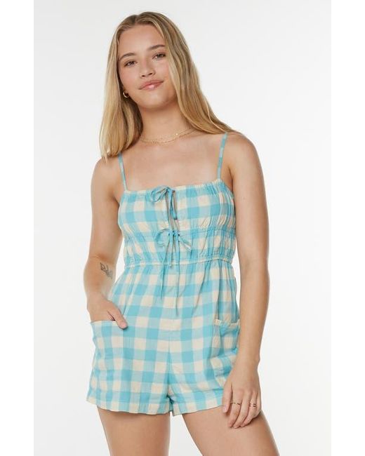 Roxy Blue The Breakers Check Romper