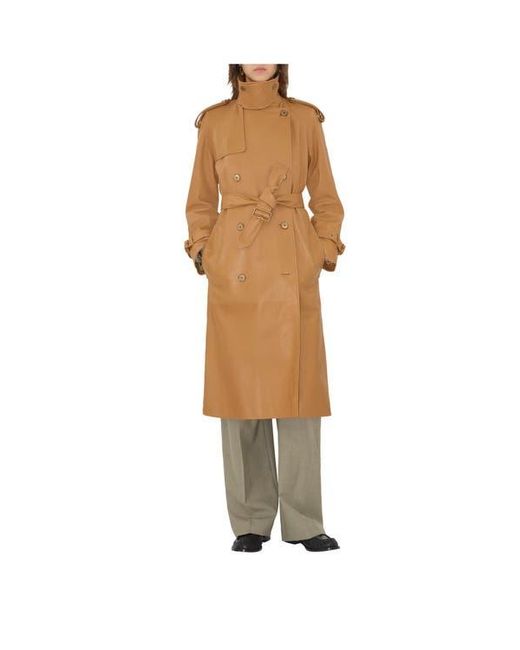 Burberry Metallic Long Leather Castleford Trench Coat