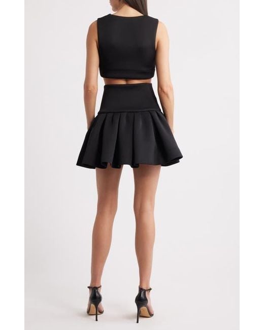 Black Halo Black Pamina Crop Top & Skater Miniskirt Set