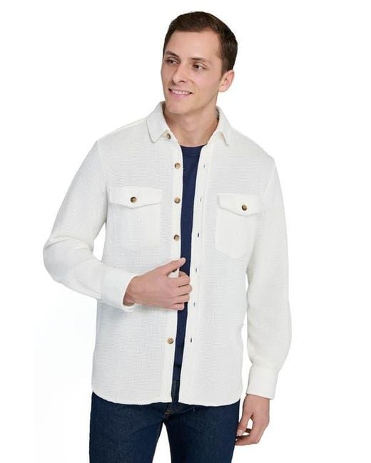 Con.struct Blue Slim Fit Solid Shirt Jacket for men